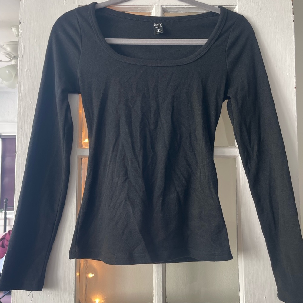 Dazy Black Women's Long Sleeve Top - Winter Wear